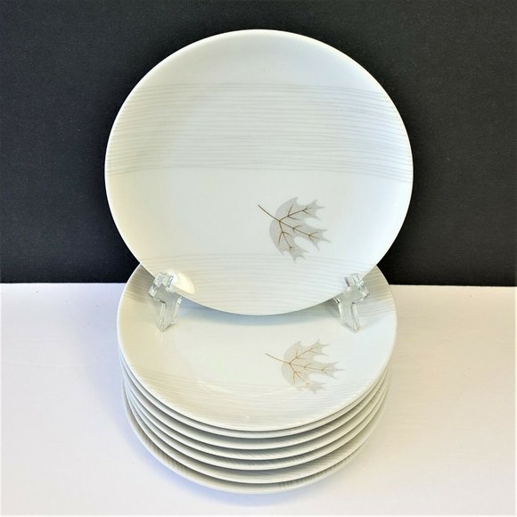 Set/8 Rosenthal Continental Golden Oak 6" Bread Plates by Raymond Loewy MCM A2 - Picture 1 of 4